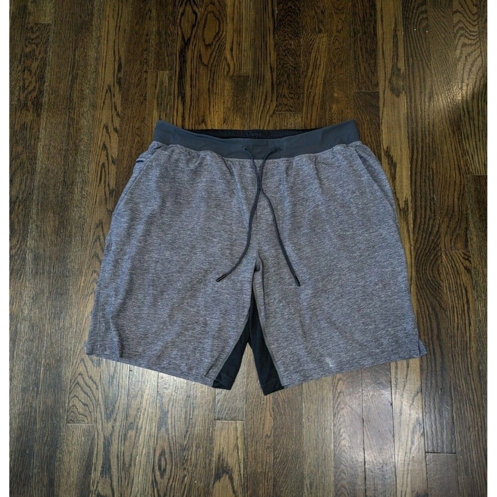 Lululemon Pace Breaker Shorts Men's L Heather Gray 10" Inseam Lined Athletic Fit